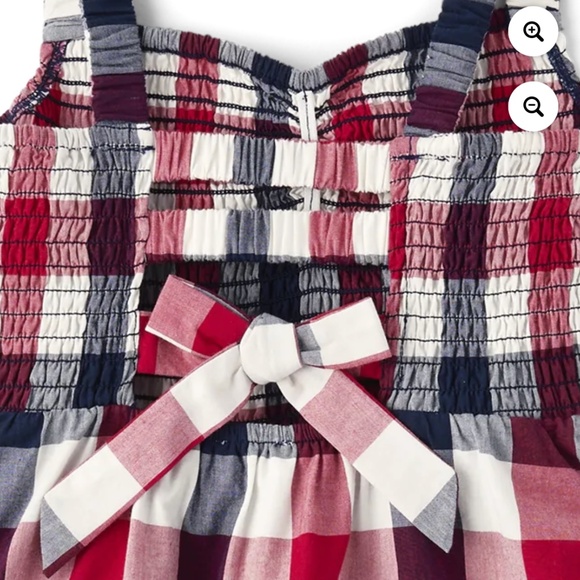 The Children’s Place Girls Strappy Gingham Smocked Ruffle Dress Size XXL (16) NW - Picture 7 of 7